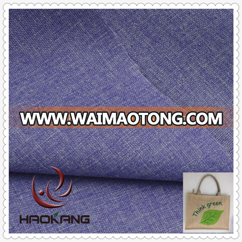 Pu coated hemp fabric polyester for bag